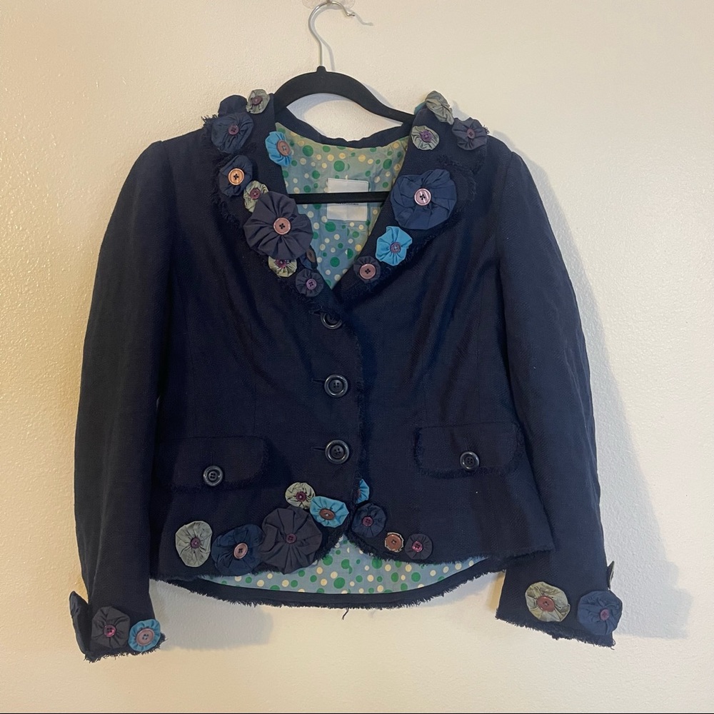 Moschino Cheap and Chic Floral Blazer Trim Blazer Jacket Size 12